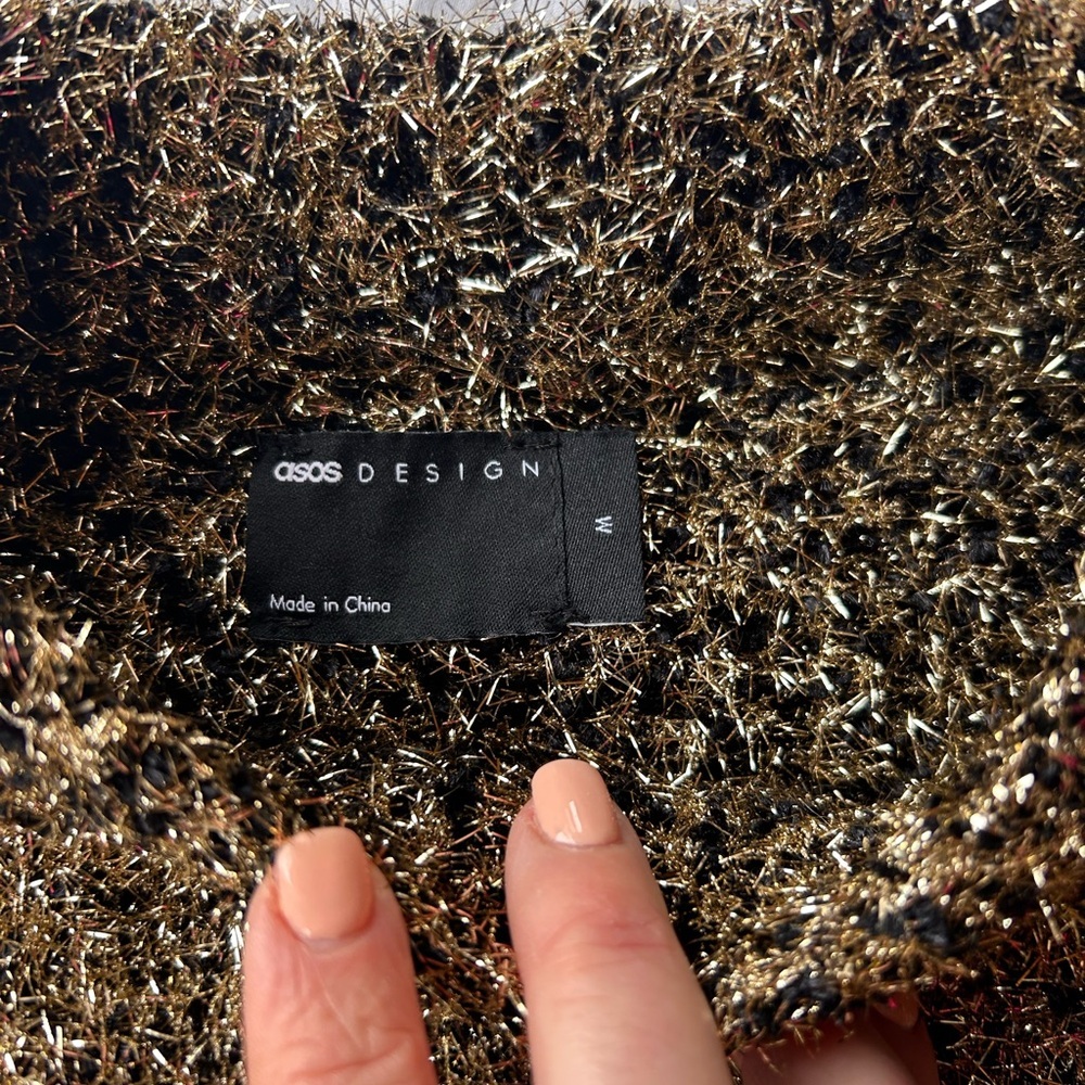 ✨ ASOS Design Metallic Gold Knit Sweater Size M